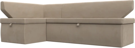 Диван кухонный угловой Омура левый угол (Бежевый/Велюр) Лига Диванов арт.126104L