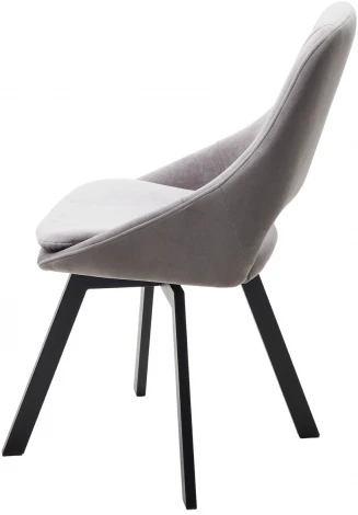 Стул ASP, 360 град. поворот. B22 Серый, велюр / черный каркас, М-City