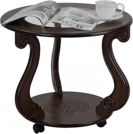 Стол журнальный Грация (С) на колесах темно-коричневый от фабрики Mebelik