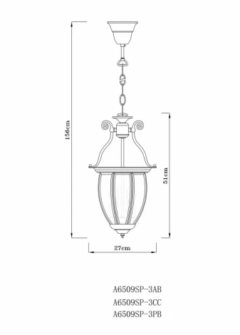 Подвесной светильник Arte Lamp Rimini A6509SP-3AB