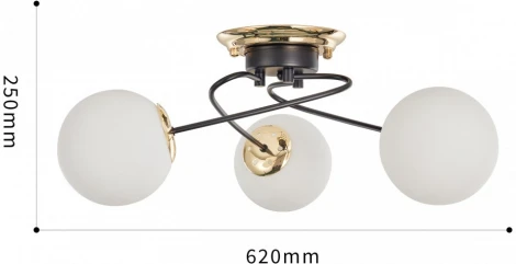 Потолочная люстра Arte Milano Neapolis-76408 276408/3 BK/GD (220V, шар)