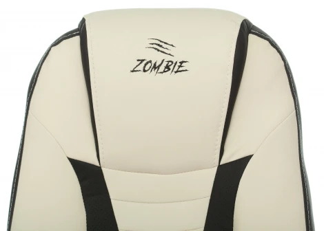 Кресло игровое Zombie 8 белый/черный эко.кожа крестовина пластик