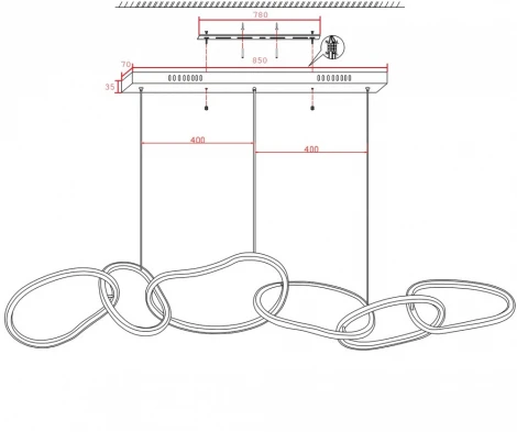 Подвесной светильник Kink Light Сена 07609-6AL,02