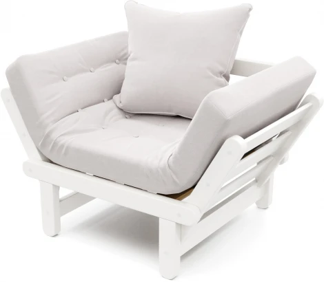 Кресло Arsko Сламбер белая эмаль светло-серый велюр