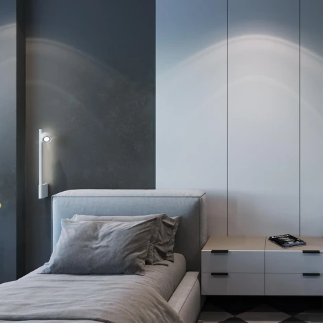 Светильник настенный диммируемый (выключатель) Novotech Fermo 359312 OVER белый LED 7W+7W 4000K 220V (регулировка яркости)