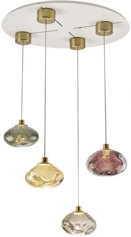 Подвесной светильник Odeon Light Mela 7044/4L серый/бронзов/металл/стекло LED 4W 3000K 220V (на проводе, круглые)