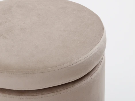 Пуф MyFar Фрэнк с ящиком серо-бежевый велюр MF1020-1