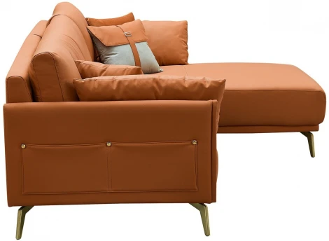 Диван ESF CALIFORNIA NAPPA SF002 угловой коричневый 6606 угол правый/Кожа