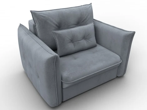 Кресло Лига-100 НПБ (ДСП,Фанера,Велюр/Серый) Лига Диванов 137001