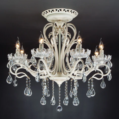 Потолочная люстра Eurosvet 12205 12205/8 белый (хрусталь Strotskis, подсвечник, свеча)