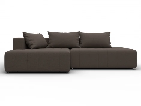 Диван угловой Лига-103 НПБ угол левый (ДСП,Брус,Фанера,Рогожка/Коричневый) Лига Диванов 134810L