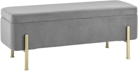 Банкетка Stool Group Болейн с ящиком велюр серый УТ000025572