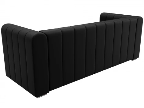 Диван прямой Лига-073 (ДСП,Фанера/Пластик/Экокожа/Черный) Лига Диванов 129992