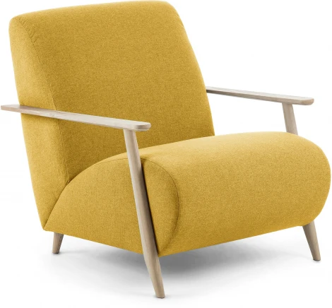 Кресло La Forma (ex Julia Grup) Meghan (Горчичный/ Пена,ДСП,Дерево,Сосна,Ясень)
