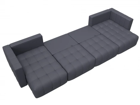 Диван П-образный Лига-052 НПБ Лонг (ЛДСП,Брус,Фанера/Пластик/Экокожа/Серый) Лига Диванов 129921