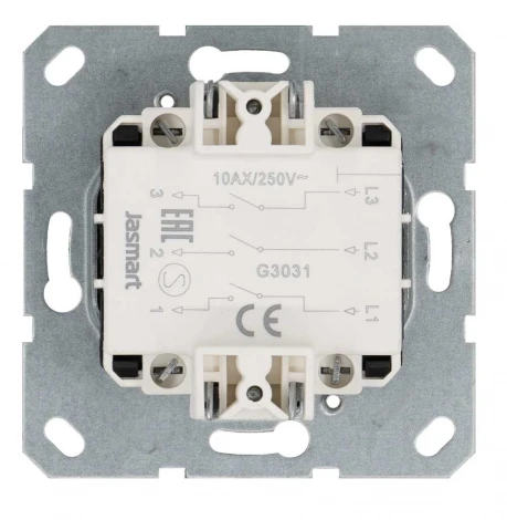 Выключатель трехклавишный (антрацит) Jasmart G-Classic G3031B