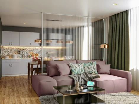 Диван угловой розовый D1 Портленд AAA4150019 Evita Nougat