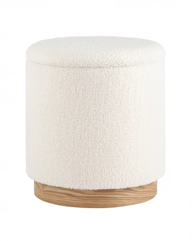 Пуф с ящиком Холли L тедди белый УТ000036433