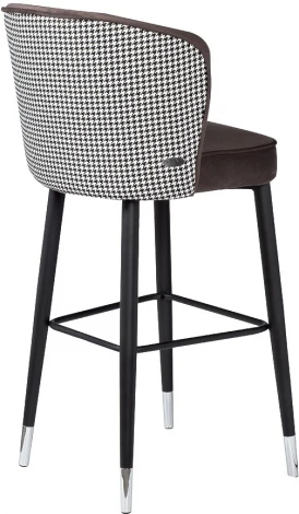 Cтул барный велюр серо-коричневый 54*54*106см с ч/б спинкой Garda Decor арт.30C-309W SER