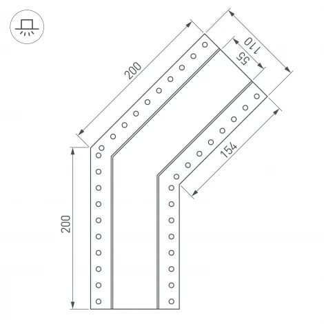Угол SL-LINIA55-FANTOM-135 (Металл) 030129 Arlight