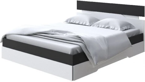 Без бренда Кровать Milton (ЛДСП Черный/Белый) 160x190