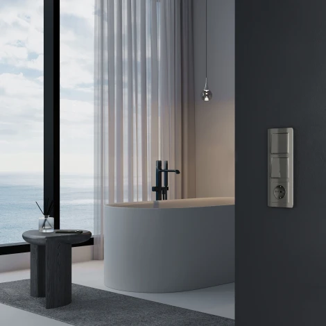 Выключатель двухклавишный (графит акрил) Werkel W1120044 (a064081)