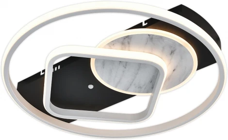 Потолочная люстра светодиодная Escada Nebula 10292/3LED 82Вт, металл/силикон, черный/белый мрамор (регулировка яркости, 220V, пульт управления)