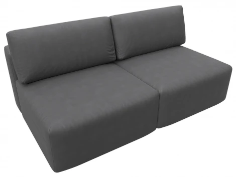 Диван прямой модульный Лига-060 НПБ (ЛДСП,Брус,Фанера/Пластик/Замша/Серый) Лига Диванов 129467