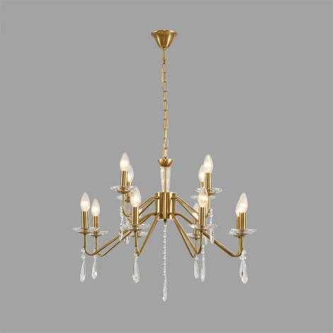 Подвесная люстра Lumion Suana 8319/12 шампань/прозрачный, металл/хрусталь E14 12*40W 220V (на цепи, подсвечник, свеча)