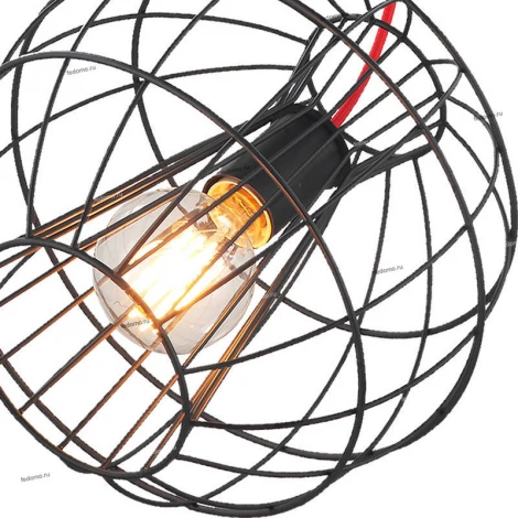 Подвесной светильник Lussole Lgo Nampa LSP-9933 (220V, на тросе, шар, клетка, IP21)