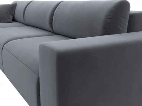 Диван угловой Лига-036 НПБ Классик Лонг левый угол (Серый/Велюр) Лига Диванов арт.121395L