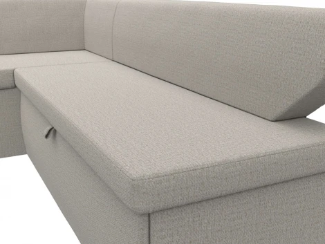 Диван кухонный угловой Омура левый угол (Бежевый/Рогожка) Лига Диванов арт.125895L