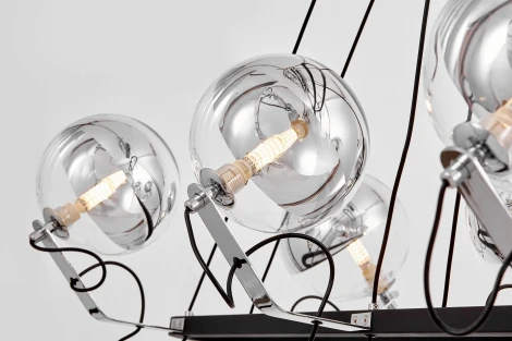 Подвесная люстра Lumina Deco Marseo LDP 9110-8-PR BK+CHR (220V, на проводе, шарики)