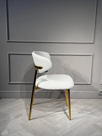 Стул обеденный IST-CASA Оскар ART2969-MK, молочный/глянцевое золото