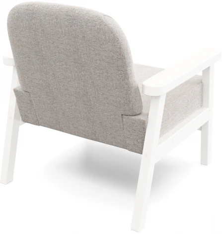 Кресло Arsko Флори белая эмаль рогожка серая