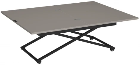 Стол универсальный трансформируемый Калифорния АНДРЭ Loft ЛДСП фантом/черный 5900681107