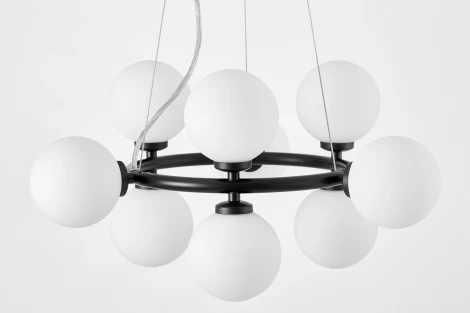 Подвесной светильник Lumina Deco Marsiada LDP 6033-9 BK (220V, на тросе, шарики, молекулы)