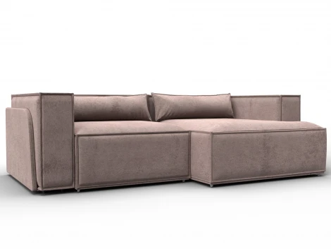 Диван угловой Лига-061 угол правый (ДСП,Брус,Фанера,Велюр/Бежевый) Лига Диванов 131150