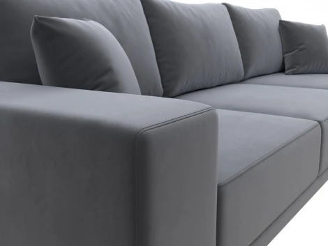 Диван угловой Льюес правый (Серый/Велюр) Лига Диванов арт.122400