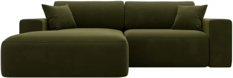 Диван угловой Лига-036 НПБ Классик левый угол (Зеленый/Микровельвет) Лига Диванов арт.121368L