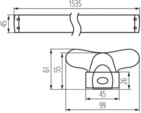 Настенно-потолочный линейный светильник Kanlux ALDO 26365 (220V)