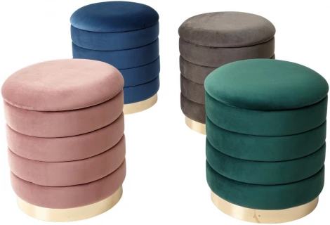 Пуф для гостиной ФРЕД зеленый #19, велюр / золотой каркас М-City