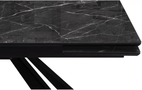 Стеклянный стол Woodville Маккарти 160(220)х90х75 дарк / черный 553532