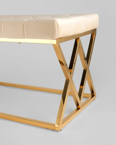 Банкетка Stool Group ИНСИГНИЯ велюр бежевый сталь золото УТ000001877