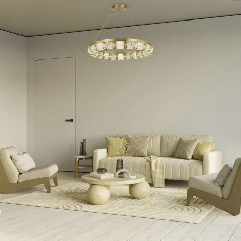 Светильник подвесной ST Luce Esme SL6011.313.01 Латунь/Прозрачный LED 1*65W (220V, на тросе, круглые)