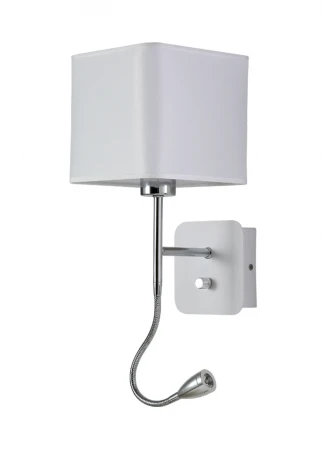 Бра для чтения Crystal Lux Paco AP2 CHROME/WHITE (220V, выключатель)