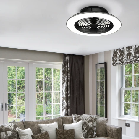 Потолочная люстра светодиодная с вентилятором пультом и управлением смартфоном регулировкой цветовой температуры яркости Mantra Alisio 7800 (220V, круглые)