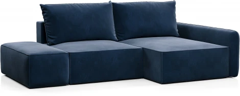 ПОРТЛЕНД Диван угловой с банкеткой синий D1 furniture арт.AAA41671005