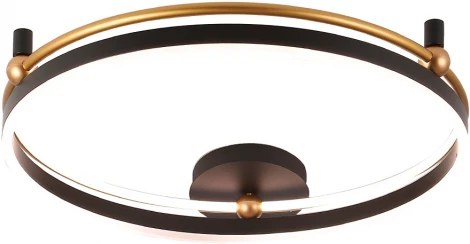 Потолочный светильник круглый Crystal Lux FERNANDO PL72W LED BLACK/GOLD (220V, пульт управления, кольцо)
