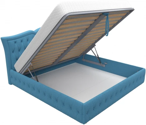 Кровать интерьерная Герда 200 (Голубой/Рогожка) Лига Диванов арт.123597